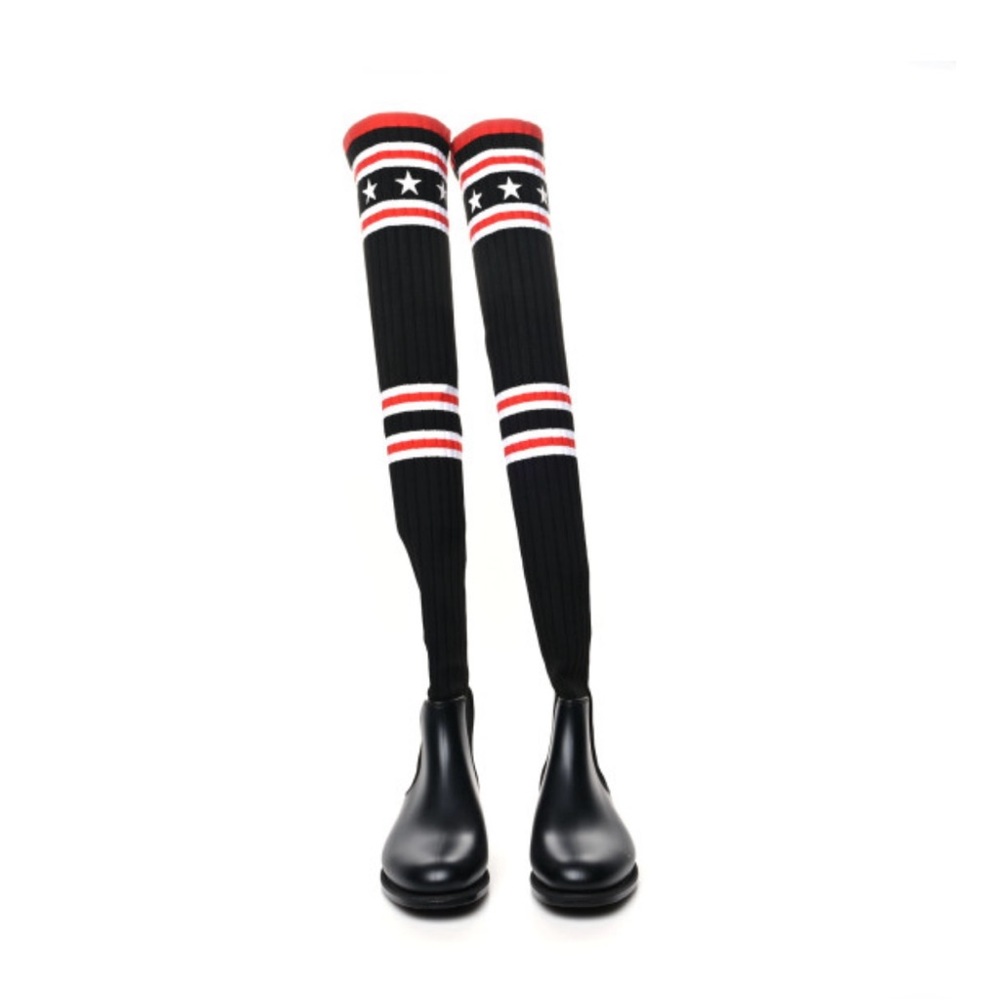 Givenchy knit over the knee rubber boot